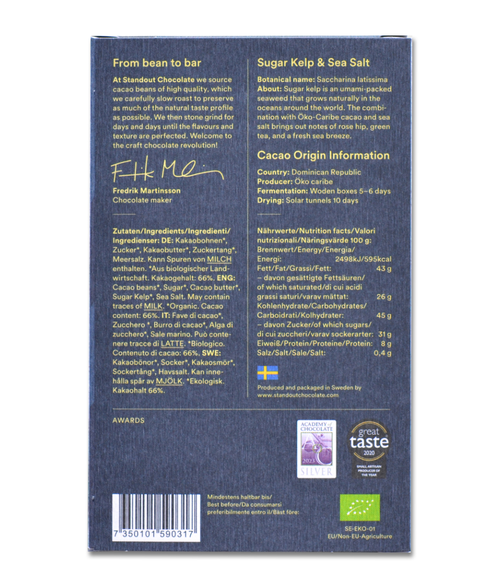 Sugar Kelp & Sea Salt (66% dark) BIO - Image 4