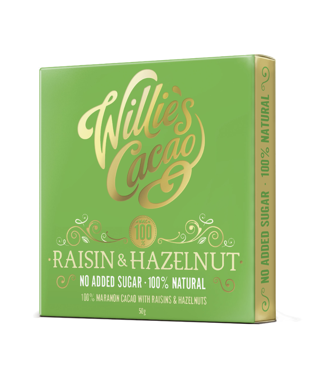 Willies_100% Raisin hazelnut_styled1_1020x1200 Raisin & Hazelnut, Maranon, Peru (100% dark - no added sugar)