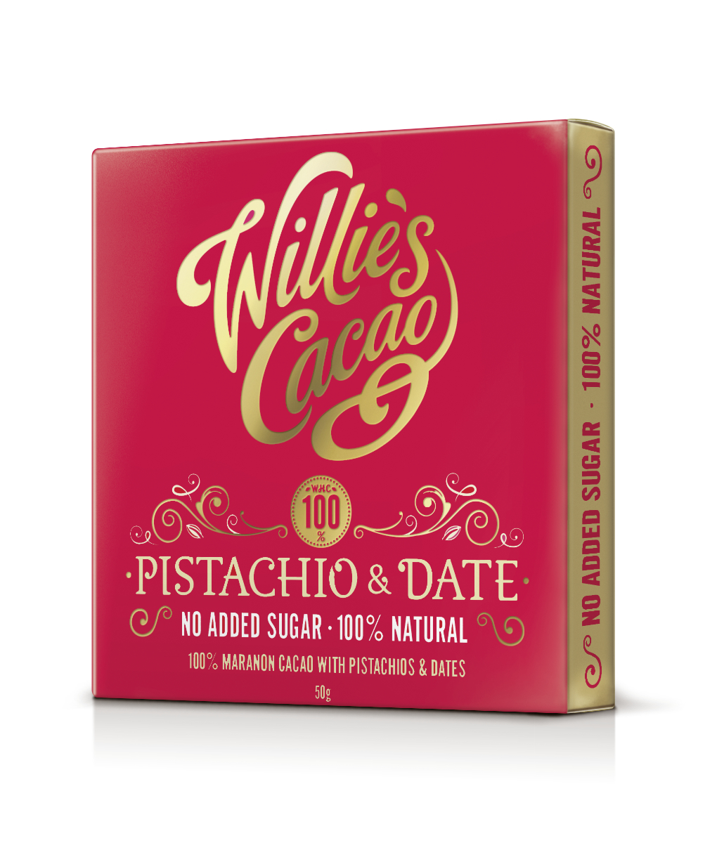 Willies_100%Pistachio Date_1020x1200 Pistachio & Date, Maranon, Peru (100% dark - no added sugar)