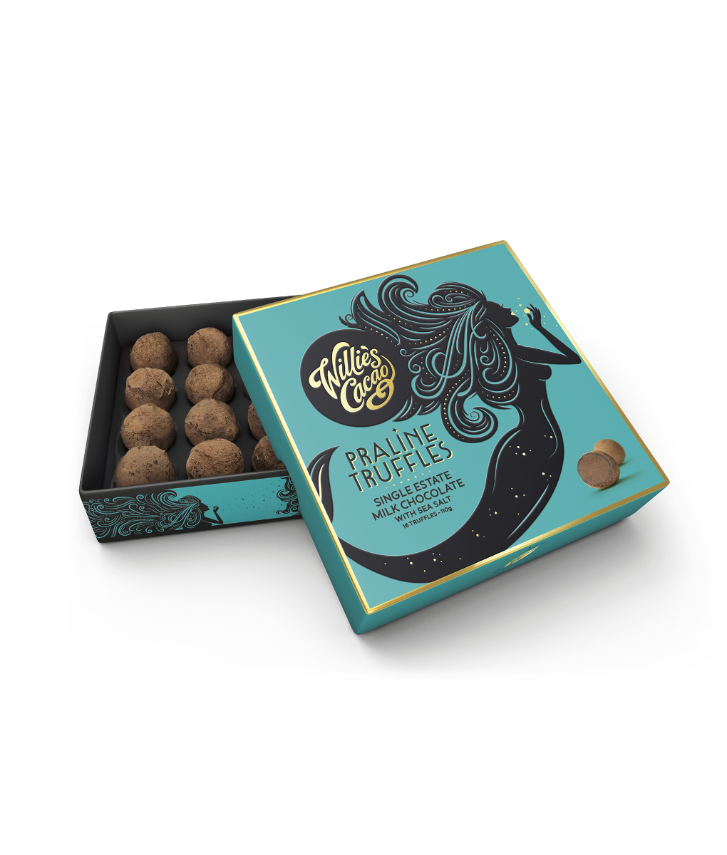 Willies_Truffles Milk 110gr_1020x1200 Praline Truffles (44% milk) 16pcs